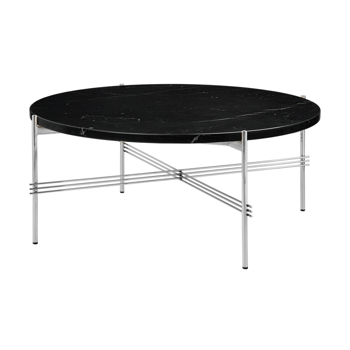 Mesa de centro TS acero pulido Ø80 - Black marquina marble - GUBI