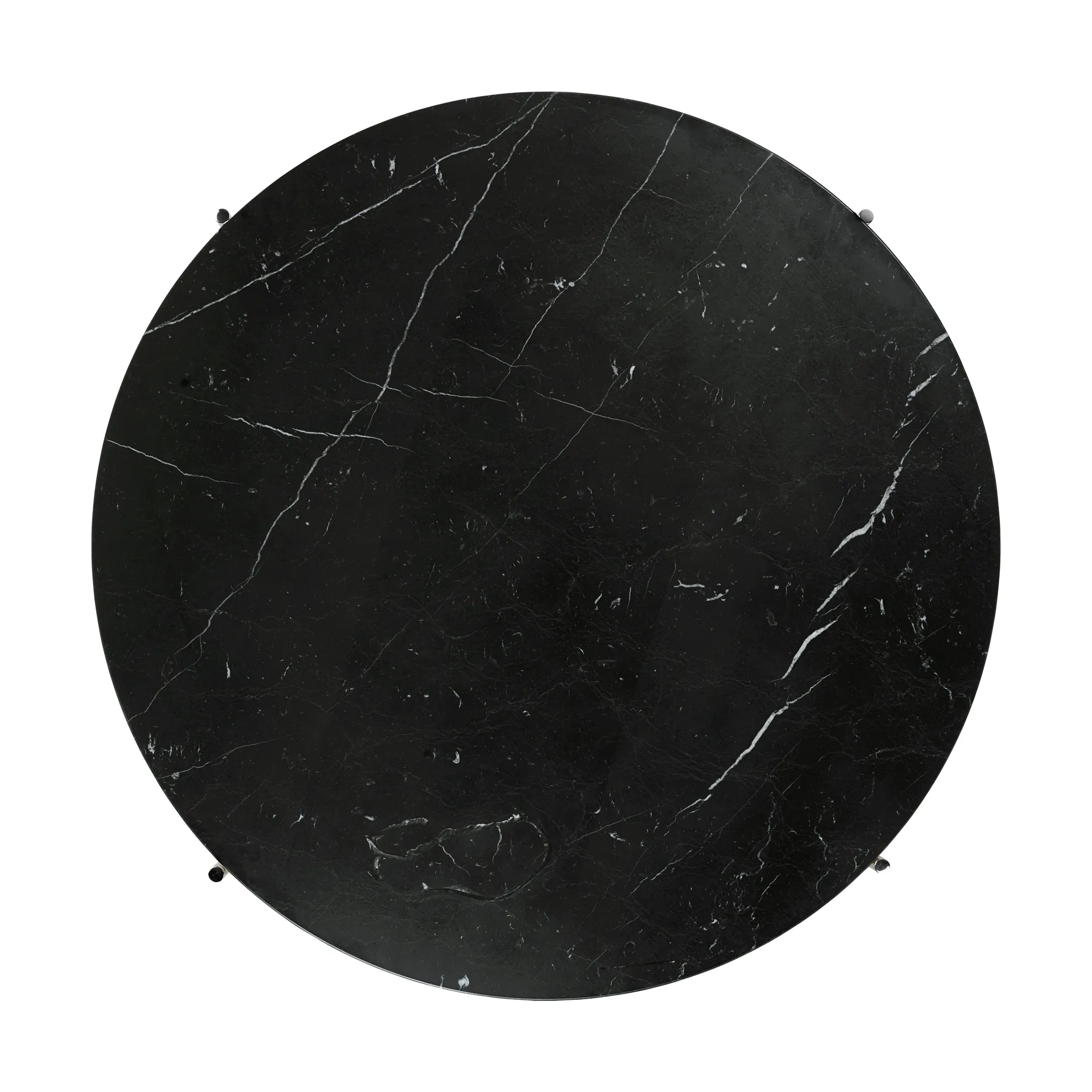 Mesa de centro TS acero pulido Ø80, Black marquina marble GUBI