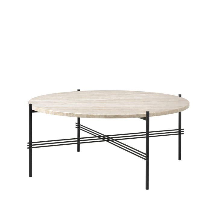 Mesa de centro TS Outdoor - Blanco travertin-negro - GUBI