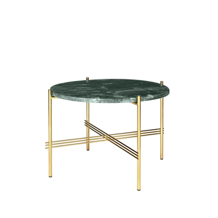 Mesa de centro TS Round - Green guatemala marble, ø55, patas de latón - GUBI