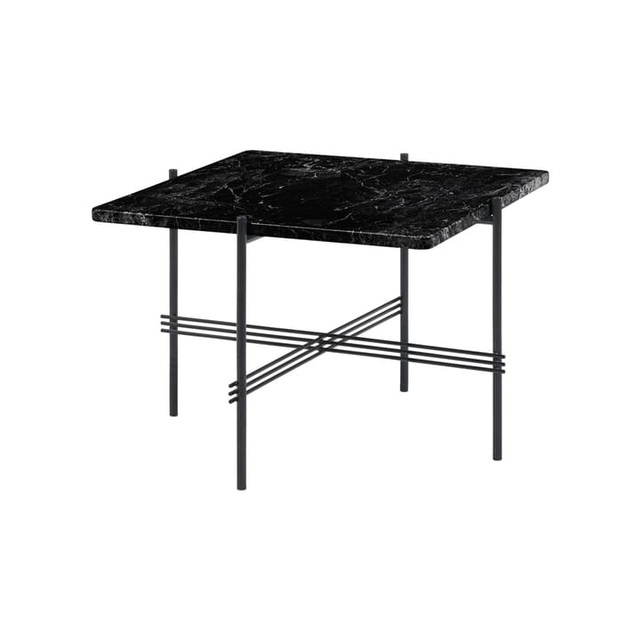 Mesa de centro TS Square - Black marquina marble, 55x55 cm, base negra - GUBI