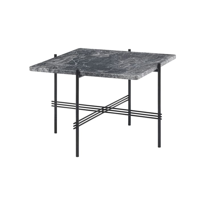 Mesa de centro TS Square - Grey emperador marble, 55x55 cm, base negra - GUBI