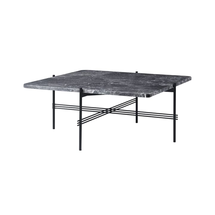 Mesa de centro TS Square - Grey emperador marble, 80x80 cm, base negra - Gubi