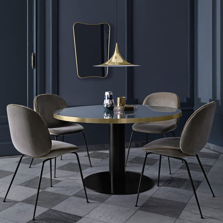 Mesa Gubi 2.0, Marble green, ø110, base de latón GUBI