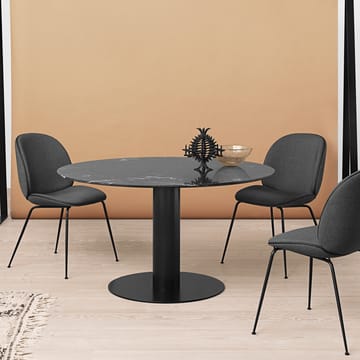 Mesa Gubi 2.0 - Marble green, ø130, base negra - GUBI