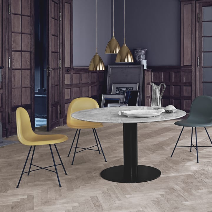 Mesa Gubi 2.0, Marble white, ø110, base de latón GUBI