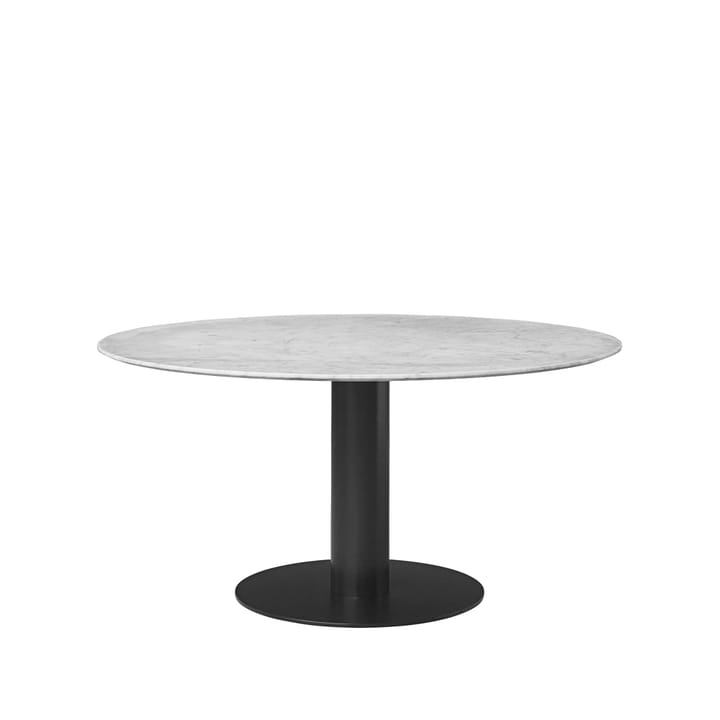 Mesa Gubi 2.0 - Marble white, ø150, base negra - GUBI