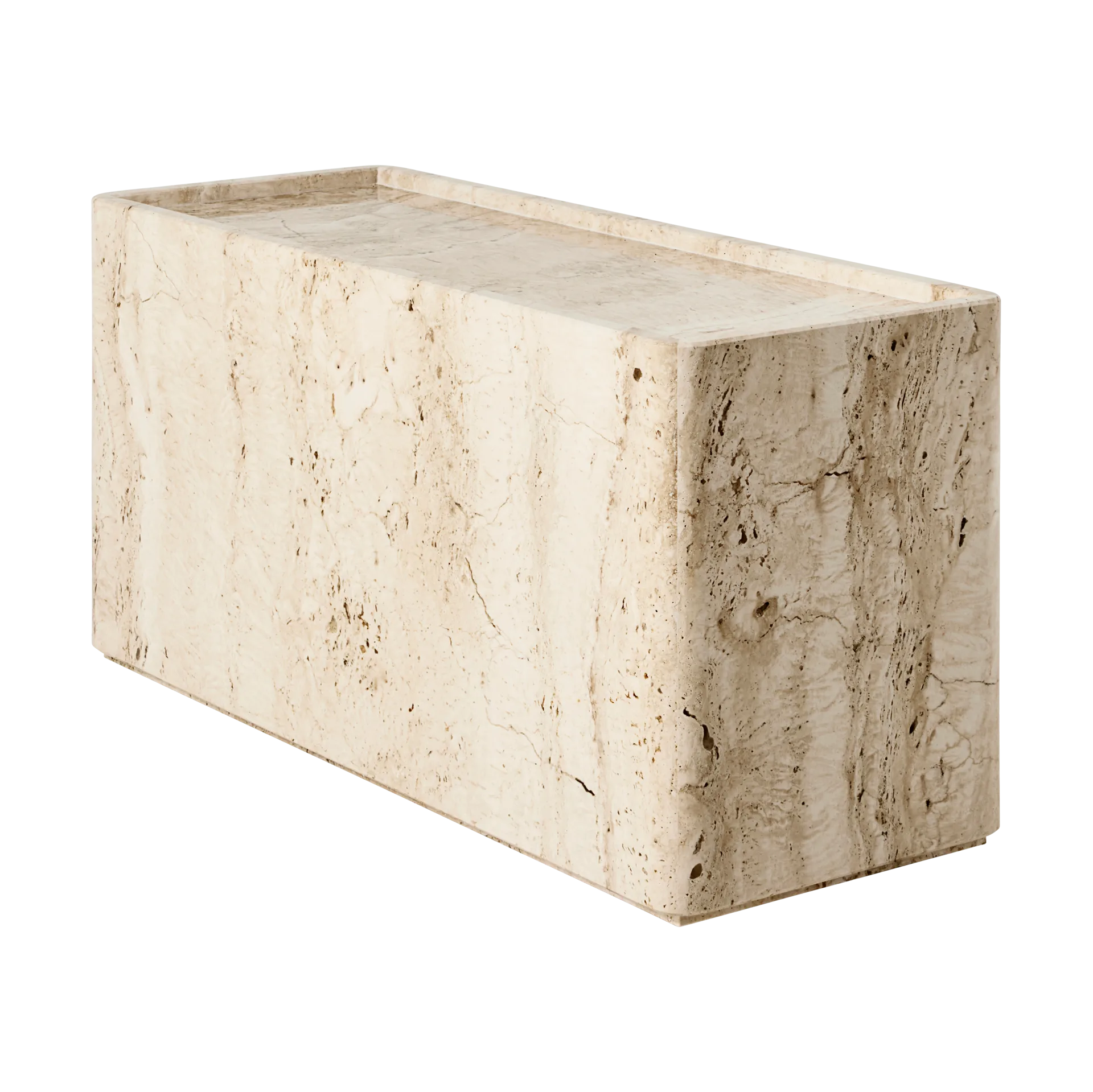 Mesa Pietra 30x80x40 cm, Neutral white travertine GUBI