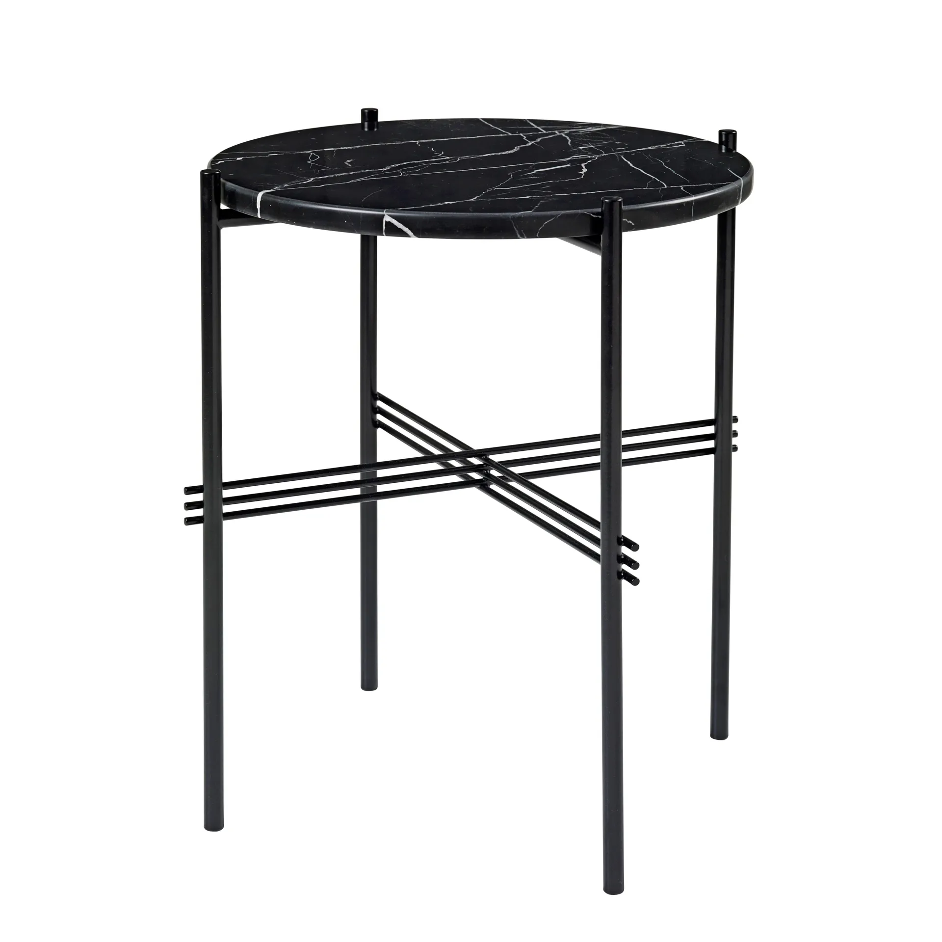 Mesa TS Ø 40 cm, mármol negro GUBI