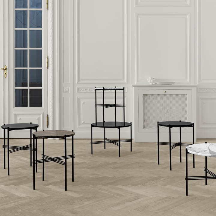 Mesa TS Ø 40 cm, mármol negro GUBI