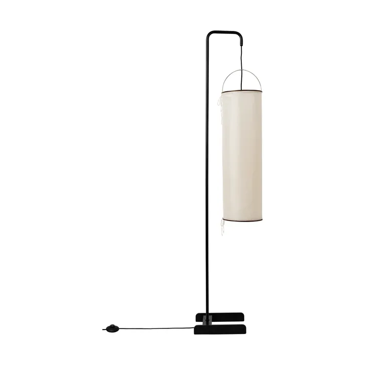 Silk Lantern lámpara de pie - Blanco natural seda-semi mate negro, 163 cm - GUBI