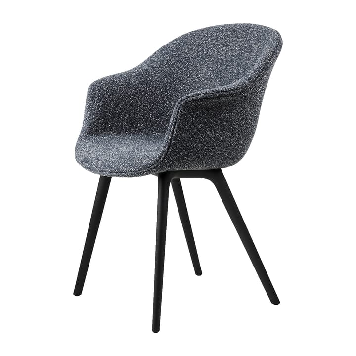 Silla Bat Dining Chair fully upholstered plastic base - Around bouclé 023-black - GUBI