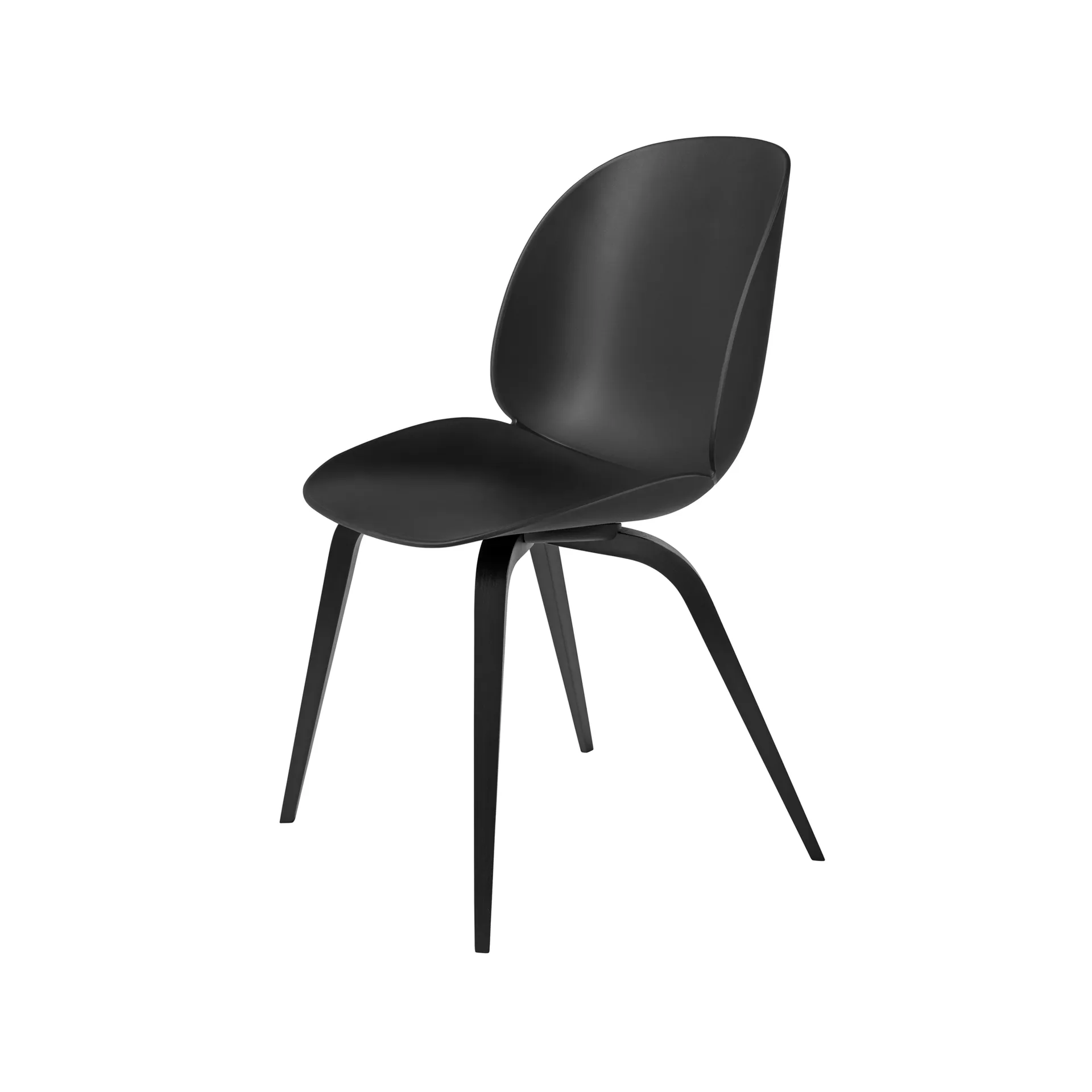 Silla Beetle, Black, base de haya teñida de negro GUBI