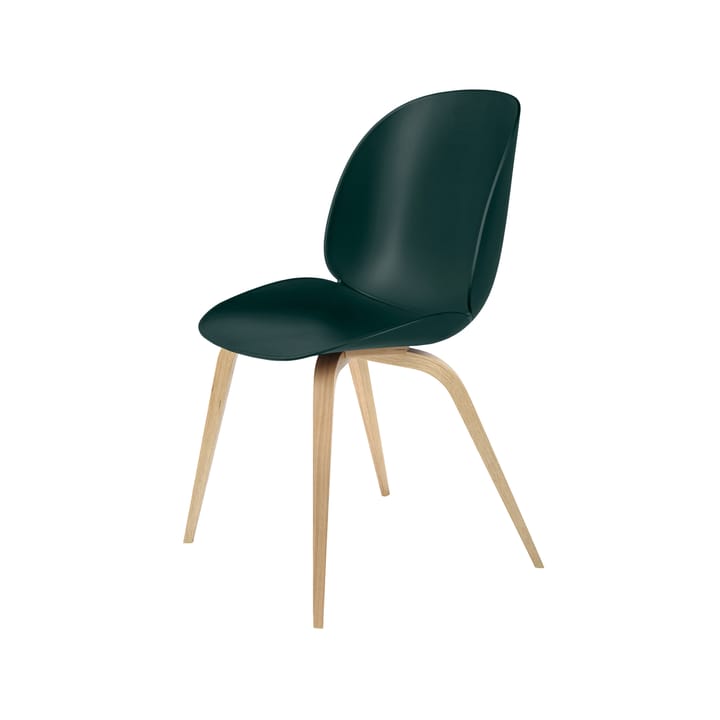 Silla Beetle - Dark green, base roble lacado mate - Gubi