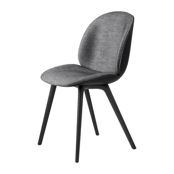 Silla Beetle dining chair front upholstered plastic base - Plain 0023-black - GUBI