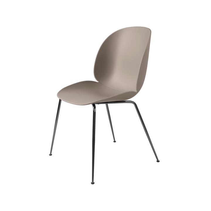 Silla Beetle - New beige, base de acero cromado negro - GUBI