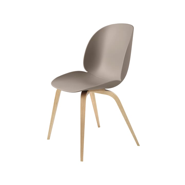 Silla Beetle - New beige, base de roble lacado mate - GUBI