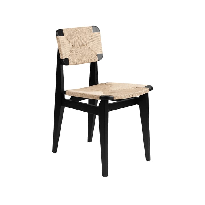 Silla C-Chair - Black stained oak, asiento y respaldo trenzado natural - GUBI