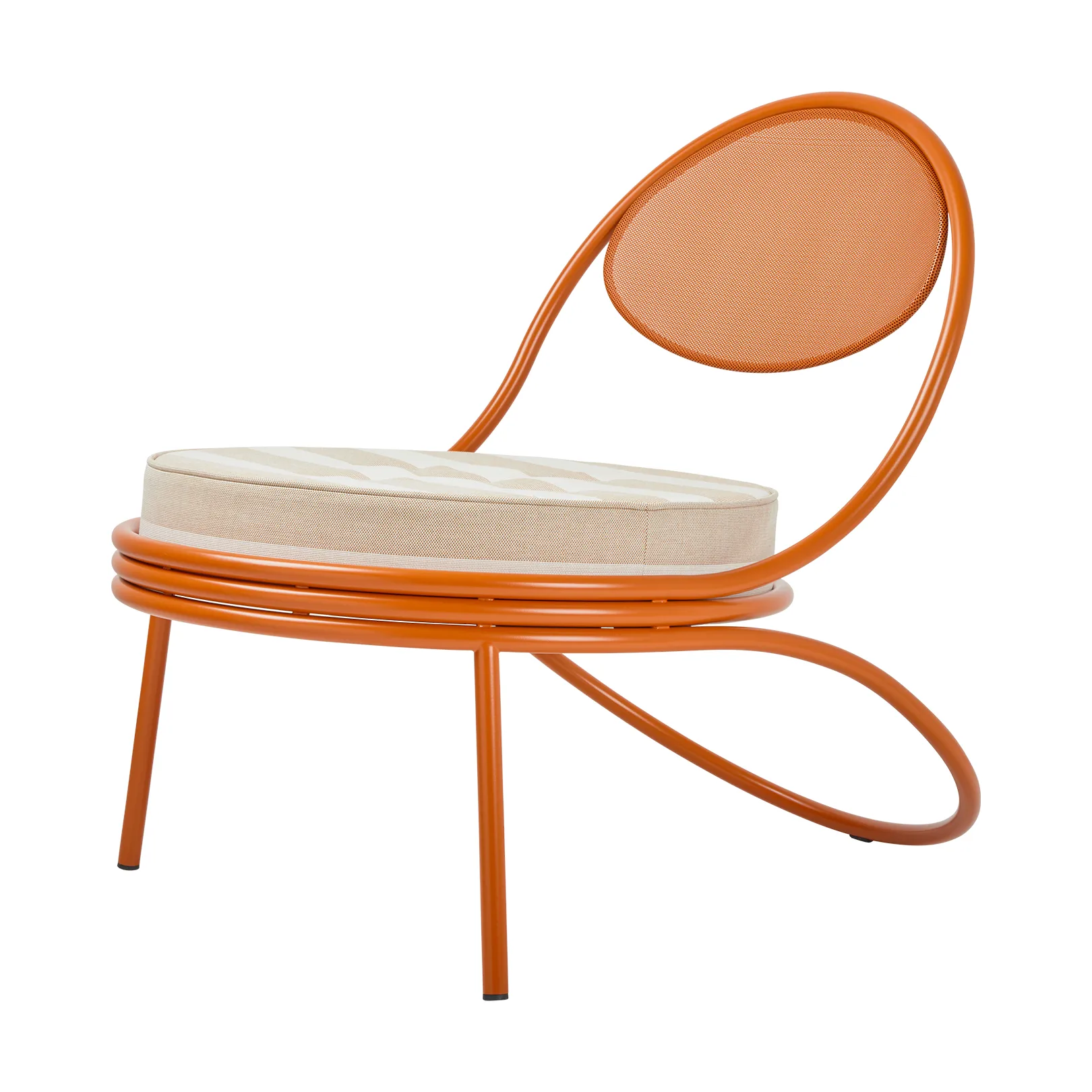 Silla Copacabana Outdoor Lounge Chair con asiento tapizado, Leslie stripe limonta 040-international orange GUBI