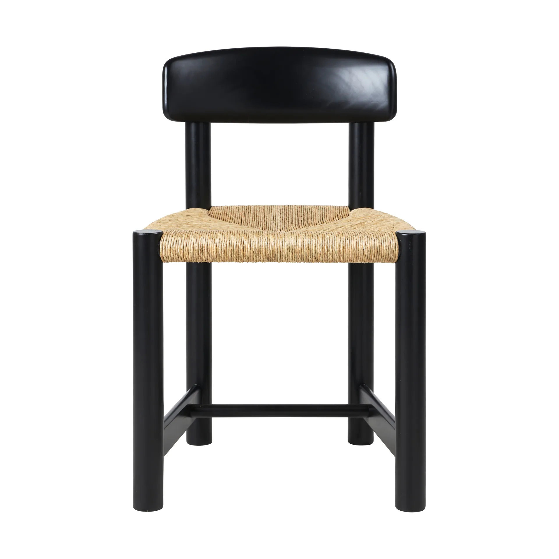 Silla Daumiller Side Chair, Natural Rush-brown/black pine GUBI