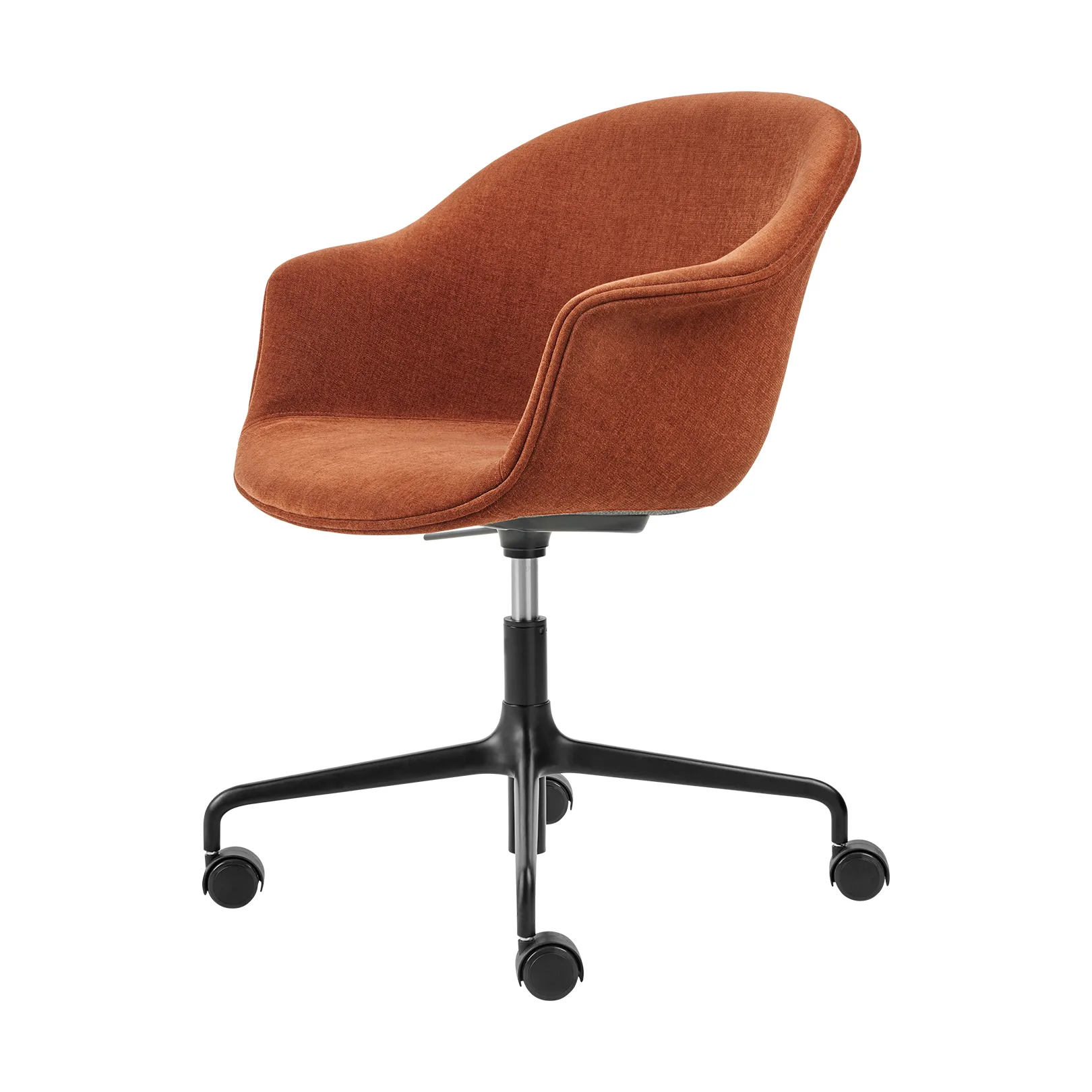 Silla de oficina Bat Meeting Chair completamente tapizada, Belsuede special fr dedar 133-patas negras GUBI
