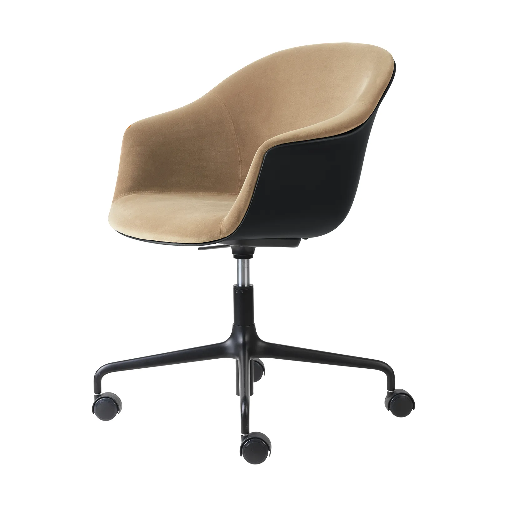 Silla de oficina Bat Meeting Chair tapizado frontal, Dandy gubi 905 dune-black-black GUBI