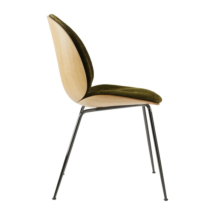 Silla tapizada de roble Beetle, Negro cromado-Mumble 20 GUBI