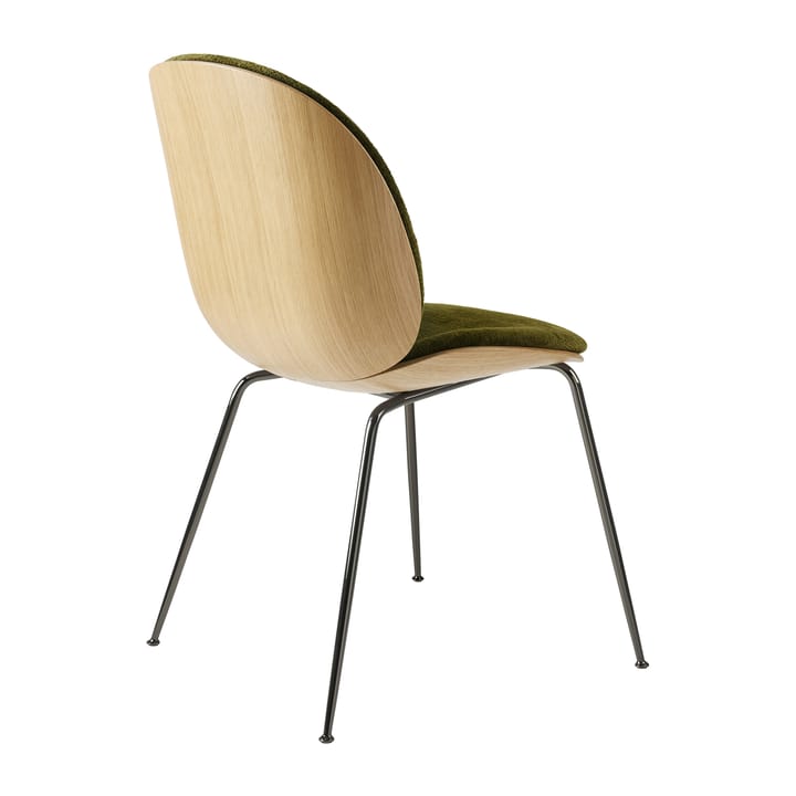 Silla tapizada de roble Beetle, Negro cromado-Mumble 20 GUBI