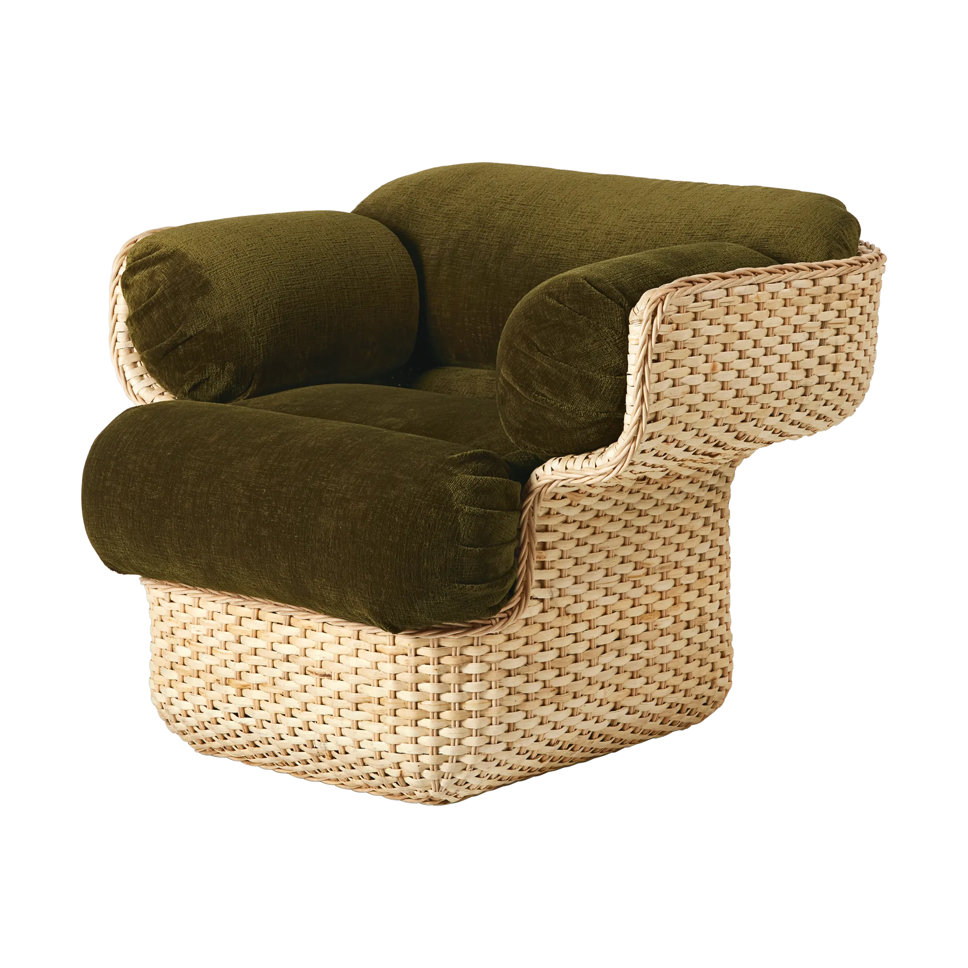 Sillón Basket tapizado, Mumble Glamour Grupo 40-ratán GUBI