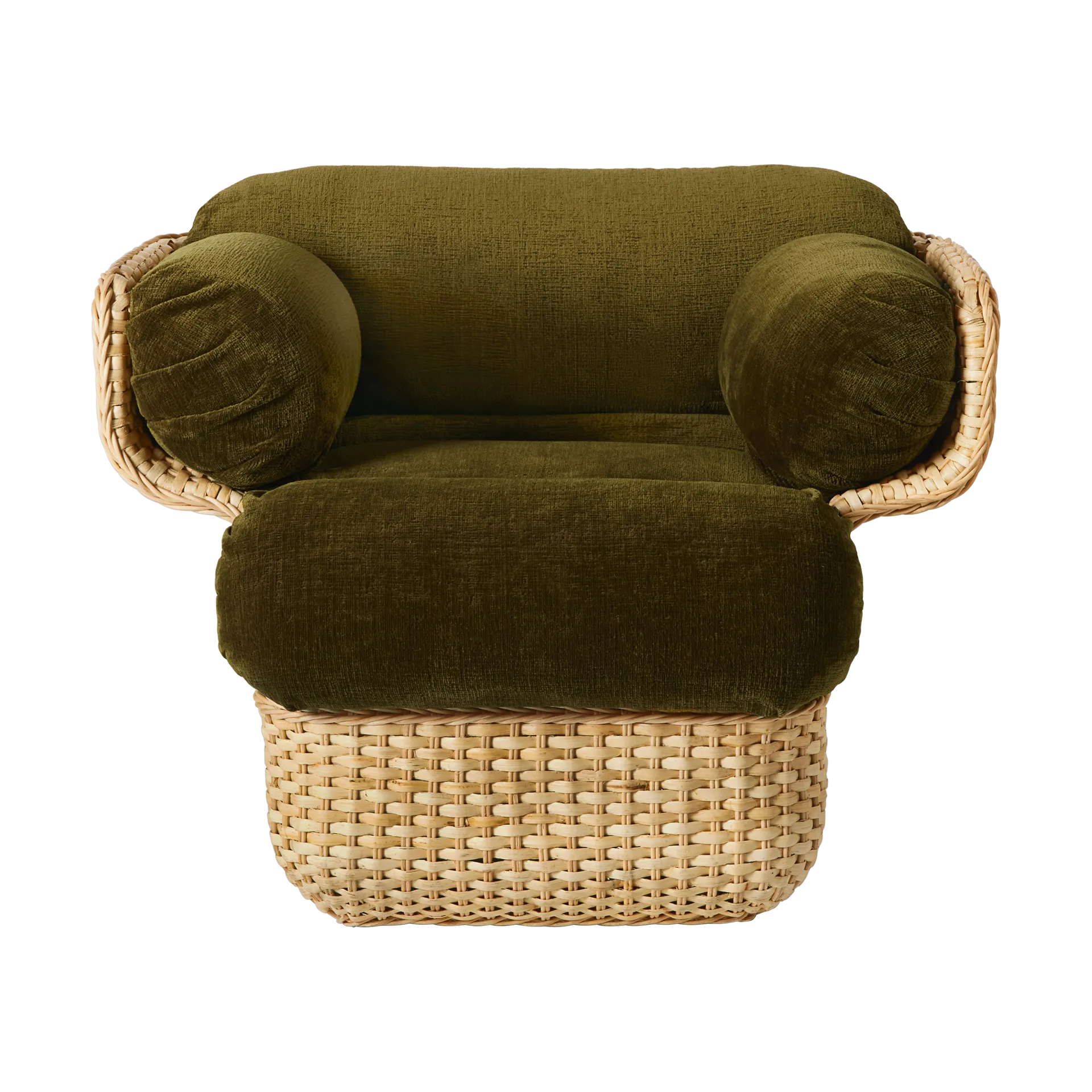 Sillón Basket tapizado, Mumble Glamour Grupo 40-ratán GUBI