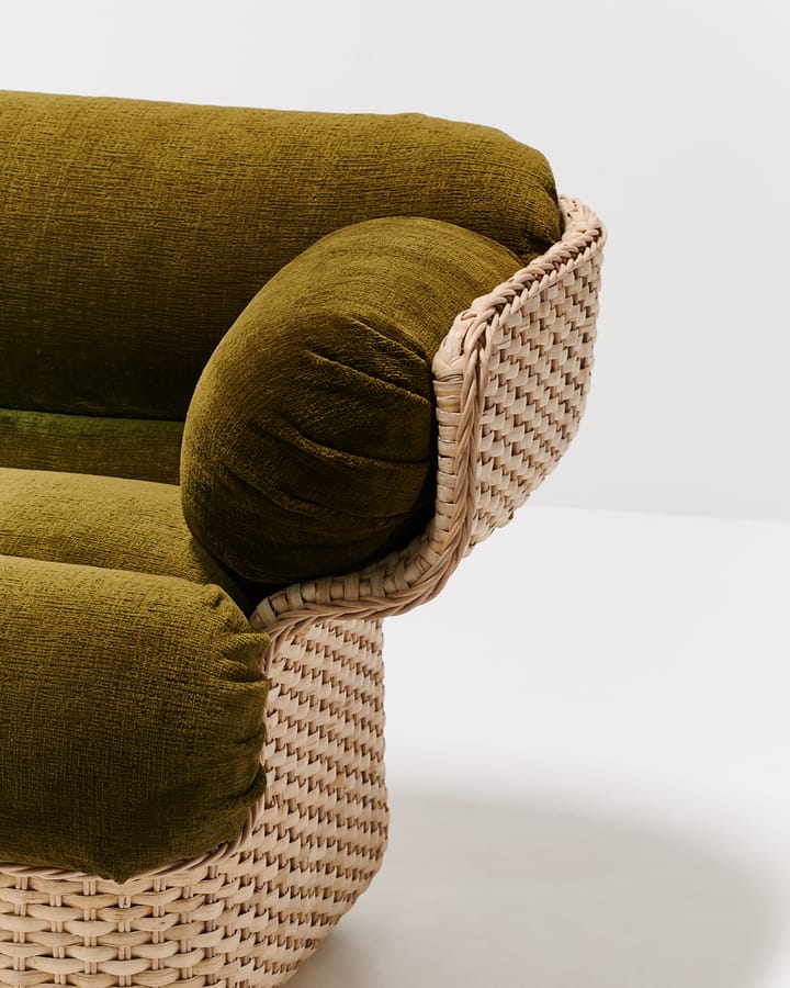 Sillón Basket tapizado, Mumble Glamour Grupo 40-ratán GUBI