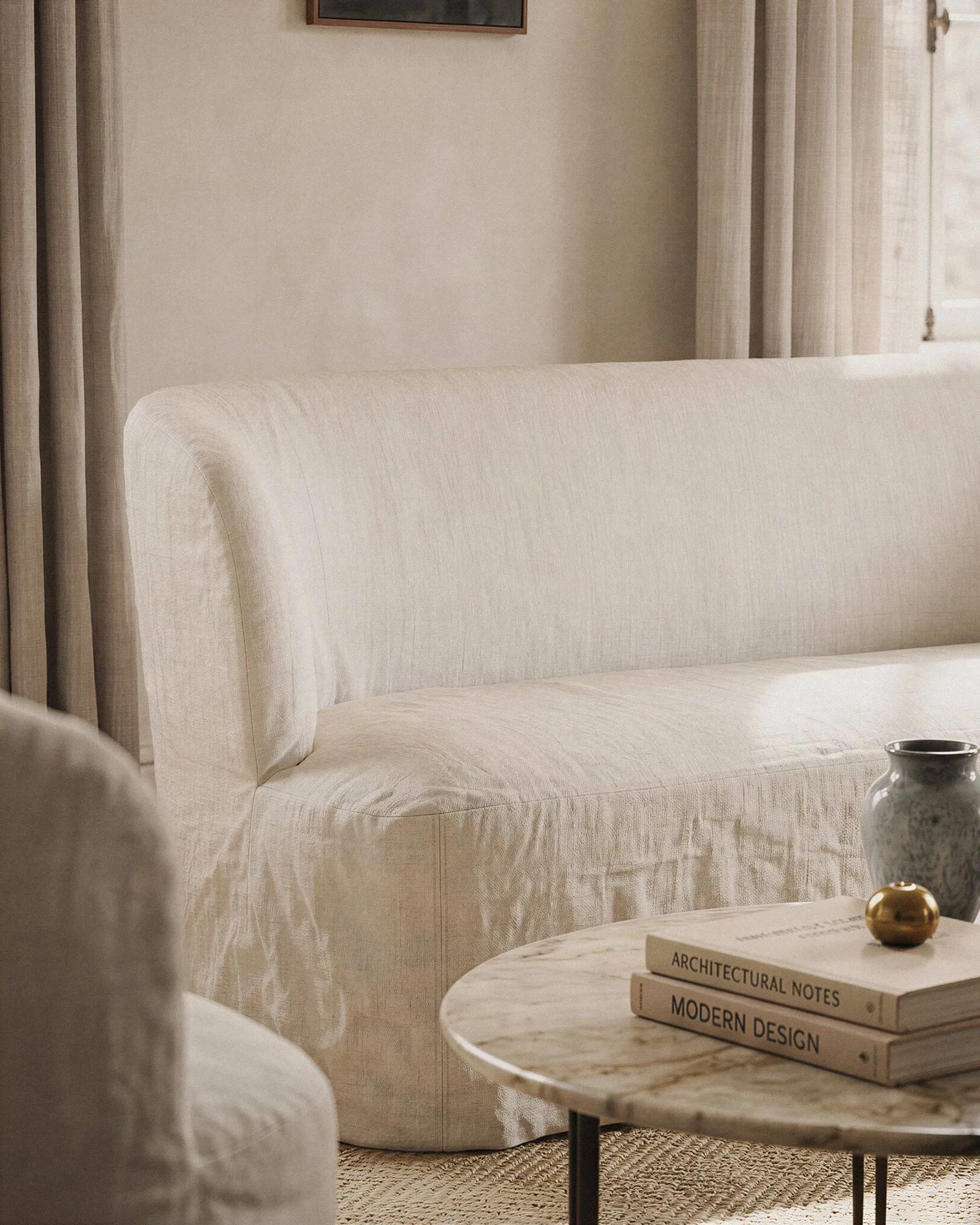 Stay Slipcover sofá, Linen 0023, 260x70 cm, 4 plazas GUBI