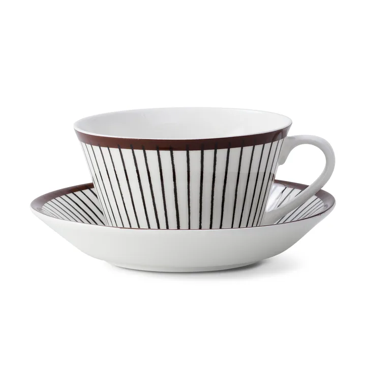 Juego de té Ribb - taza de té + platillo - Gustafsbergs Porslinsfabrik