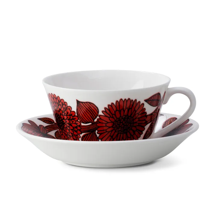 Juego de té Röd Aster - taza de té + platillo - Gustafsbergs Porslinsfabrik