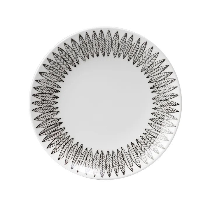 Plato Svart Salix - Ø 18 cm - Gustafsbergs Porslinsfabrik