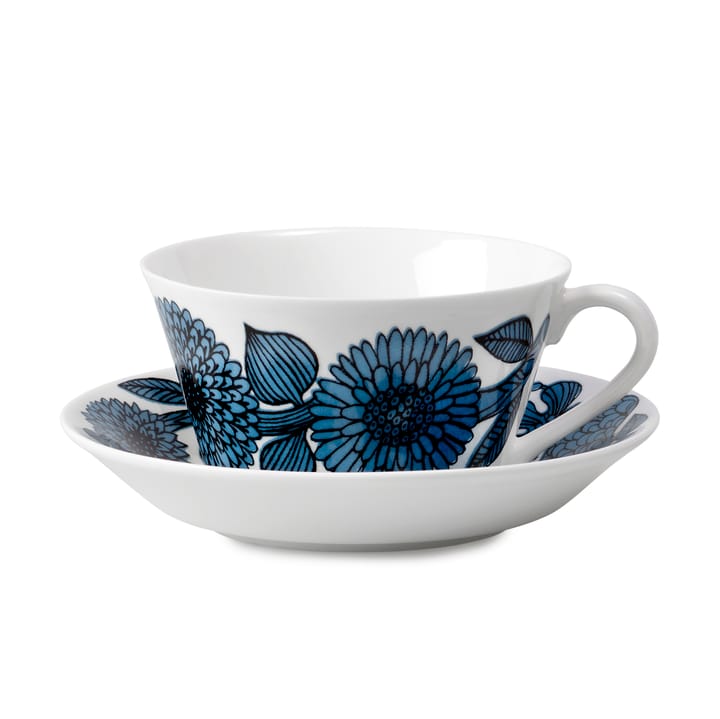 Juego de té Blå Aster cono - Taza de té + plato - Gustavsbergs Porslinsfabrik