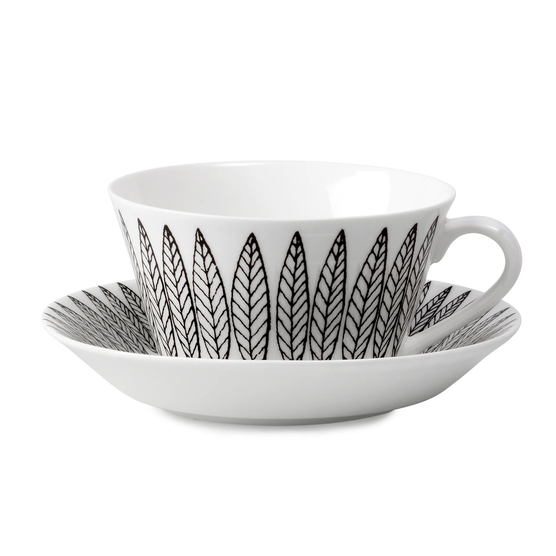 Juego de té Svart Salix, cono, Taza de té + plato Gustavsbergs Porslinsfabrik