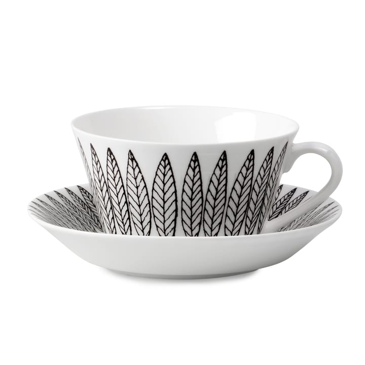 Juego de té Svart Salix, cono - Taza de té + plato - Gustavsbergs Porslinsfabrik