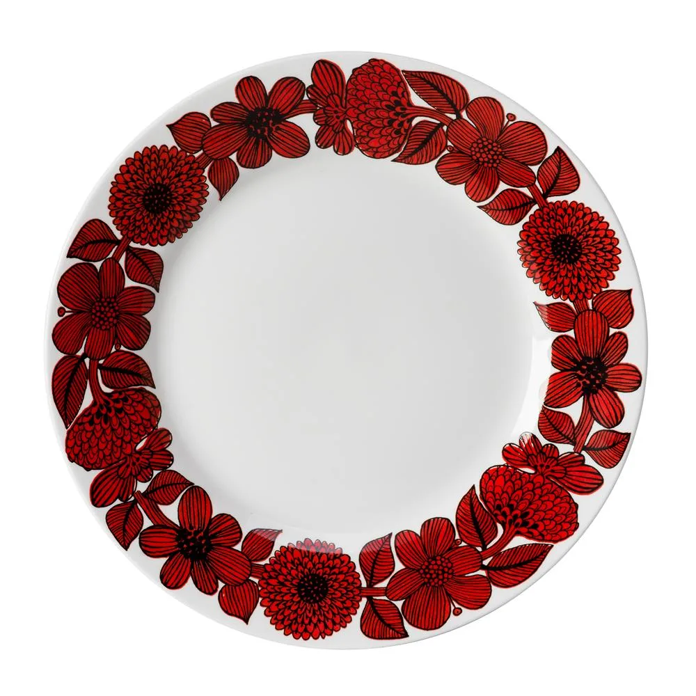 Plato Röd Aster, Ø 28 cm Gustavsbergs Porslinsfabrik