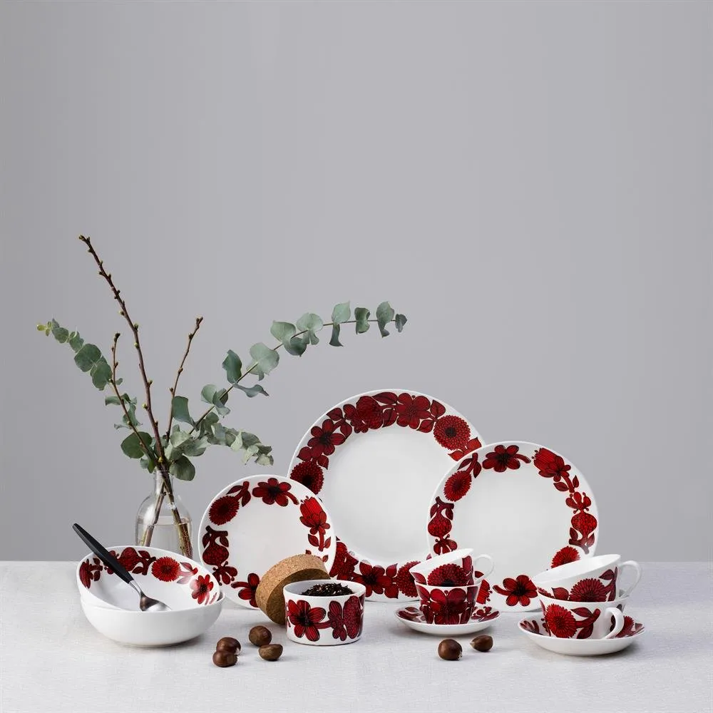 Plato Röd Aster, Ø 28 cm Gustavsbergs Porslinsfabrik
