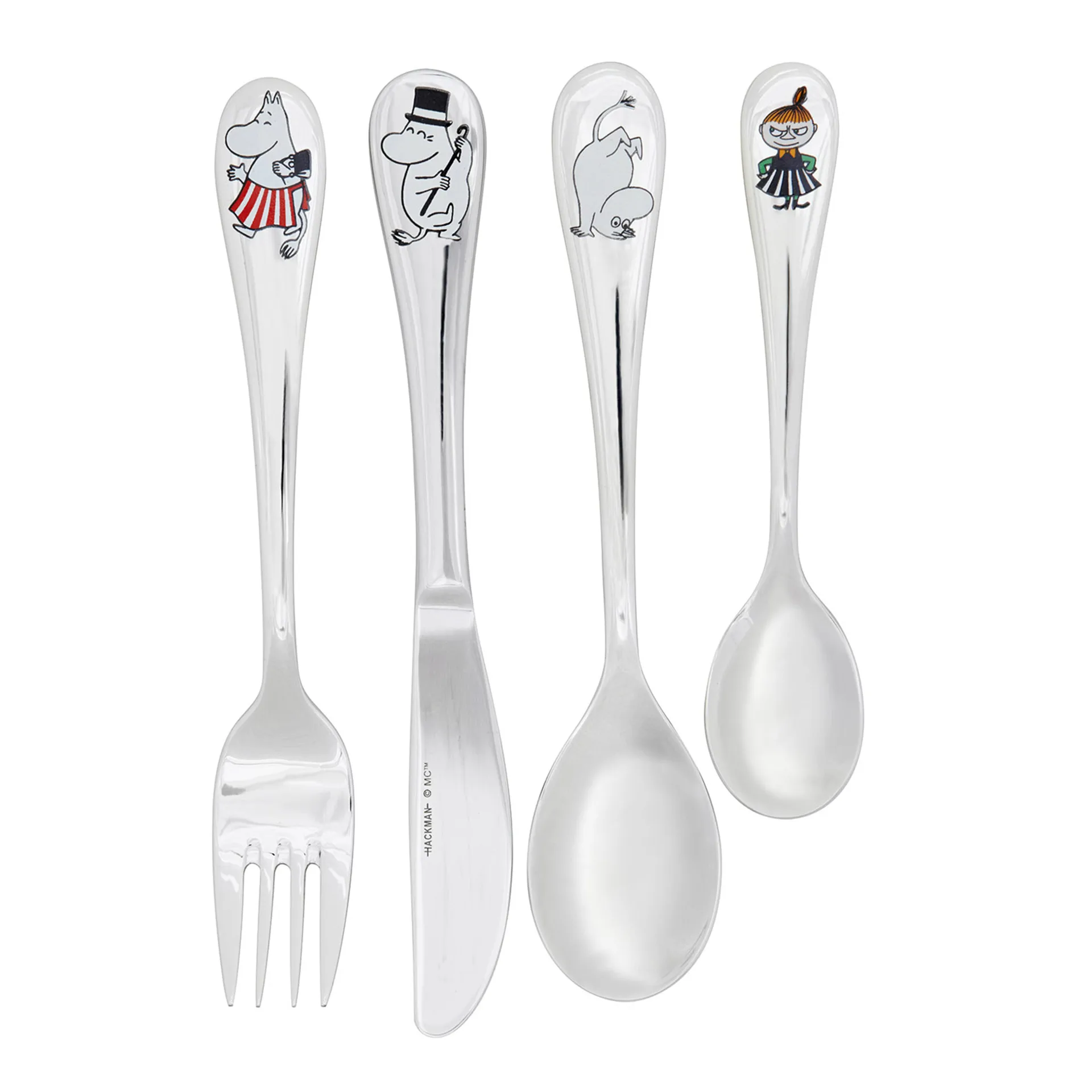 Cubiertos infantiles Mumin, set de 4, familia Hackman