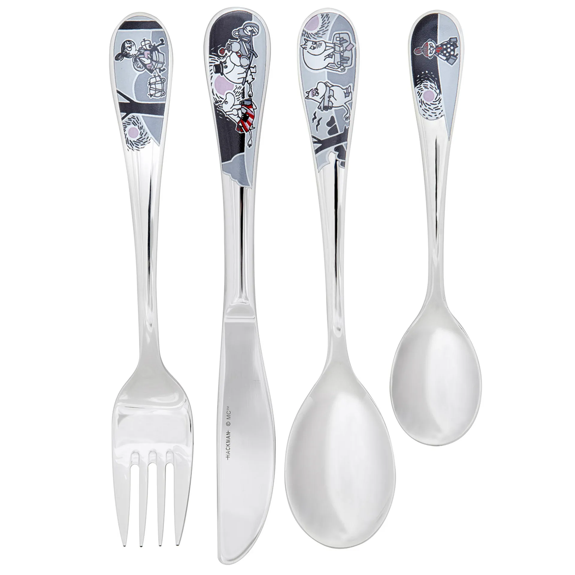 Cubiertos infantiles Mumin, set de 4, Mumin de aventura - La huida Hackman