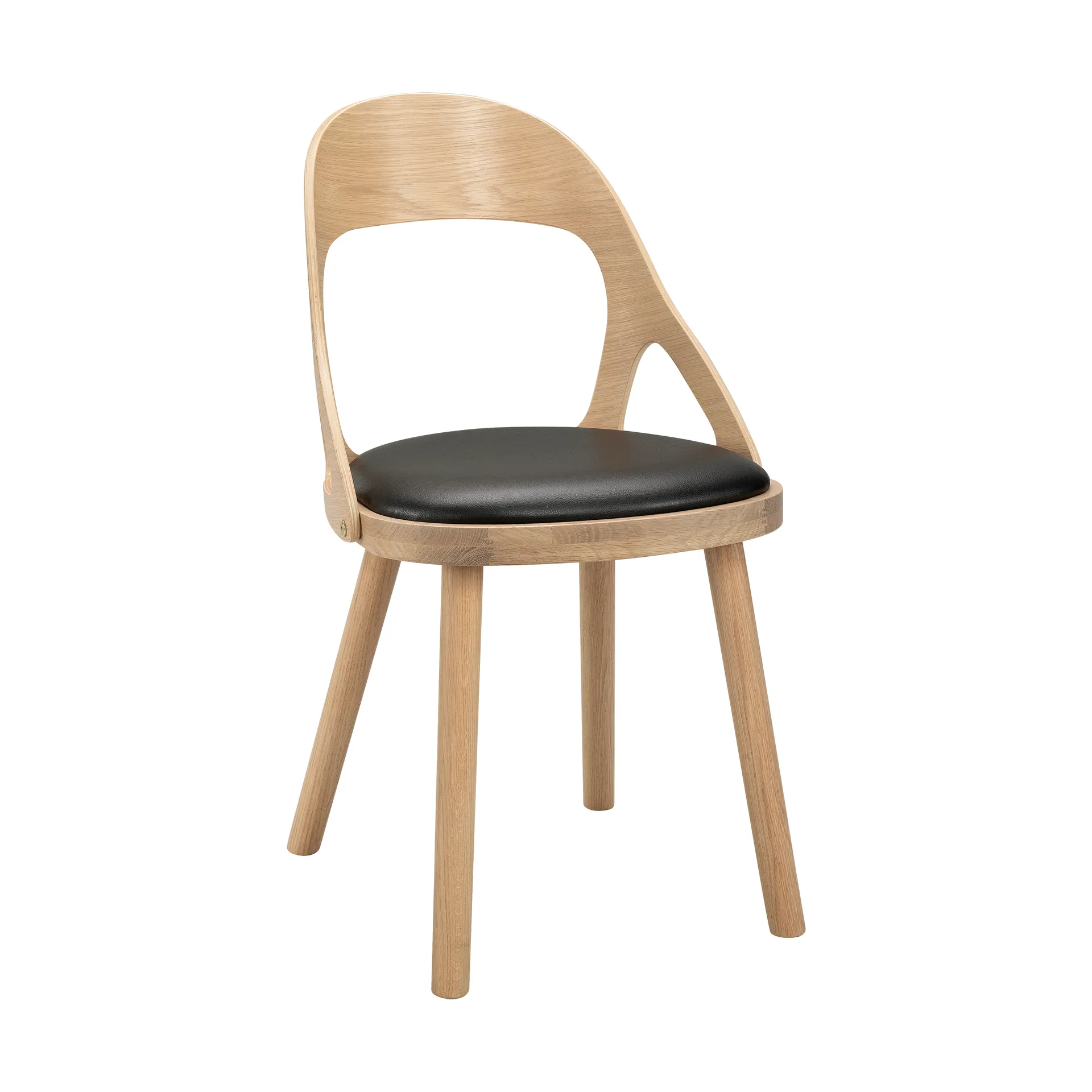 Silla Colibri, Roble barniz blond-cojín negro Hans K
