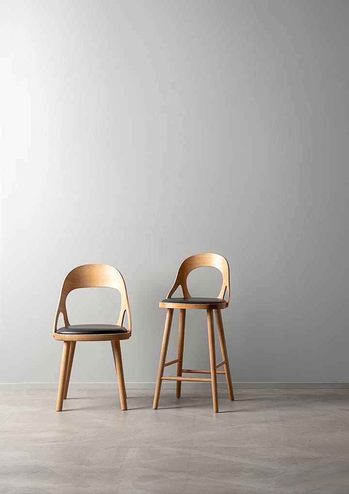 Silla de bar Colibri 63 cm, Roble aceitado-cojín negro Hans K