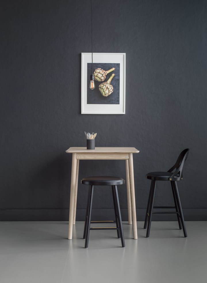 Silla de bar Colibri 63 cm, Roble barniz negro-cojín negro Hans K