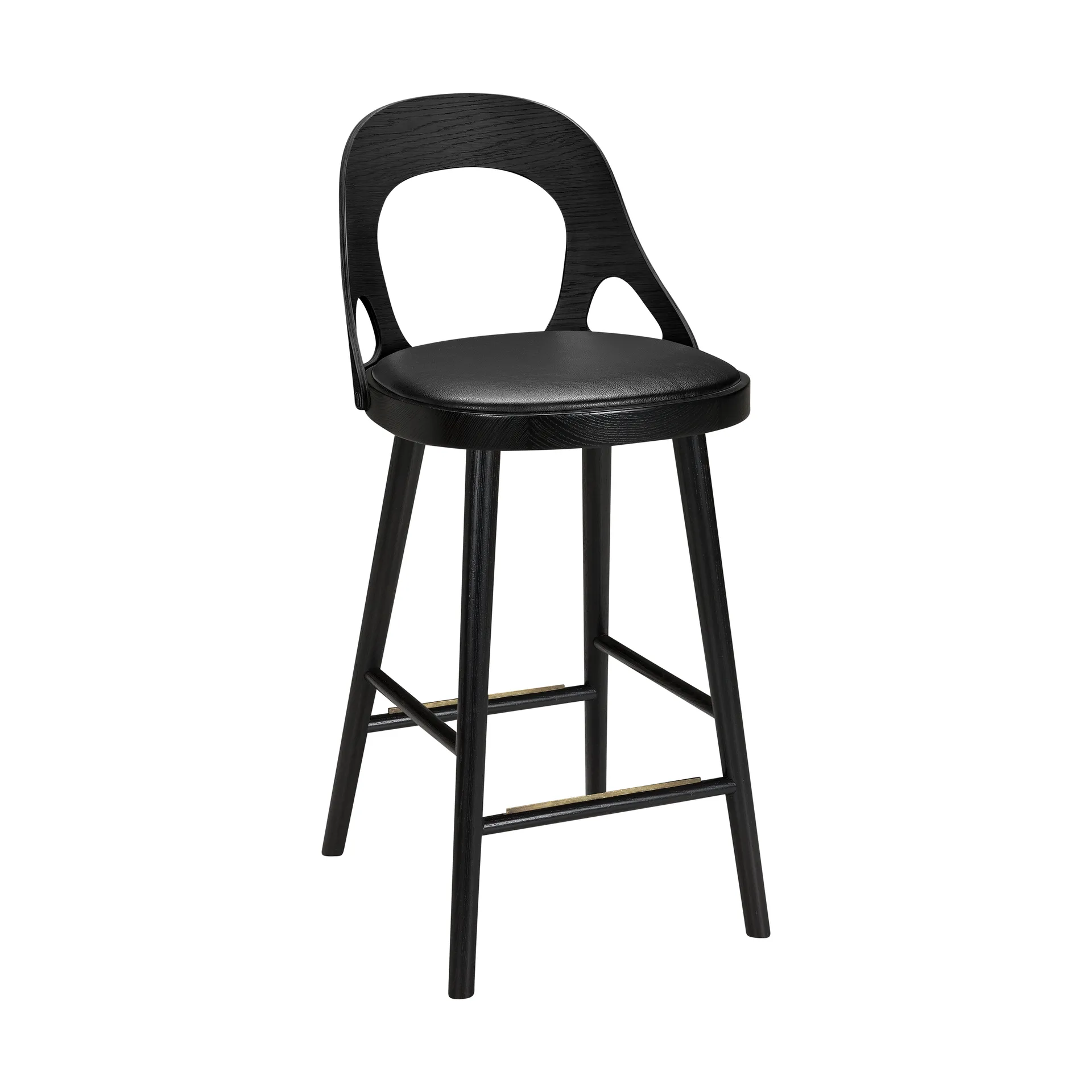 Silla de bar Colibri 74 cm, Barniz negro-cojín negro Hans K