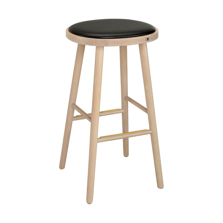 Taburete de bar Colibri 74 cm - Roble barniz blond-cojín negro - Hans K