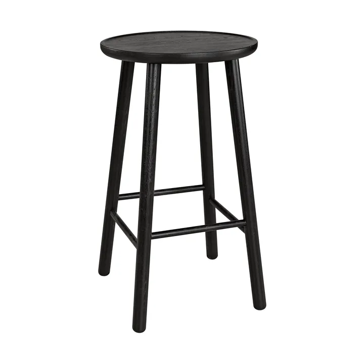Taburete de bar redondo ZigZag 63 cm - Barniz negro - Hans K