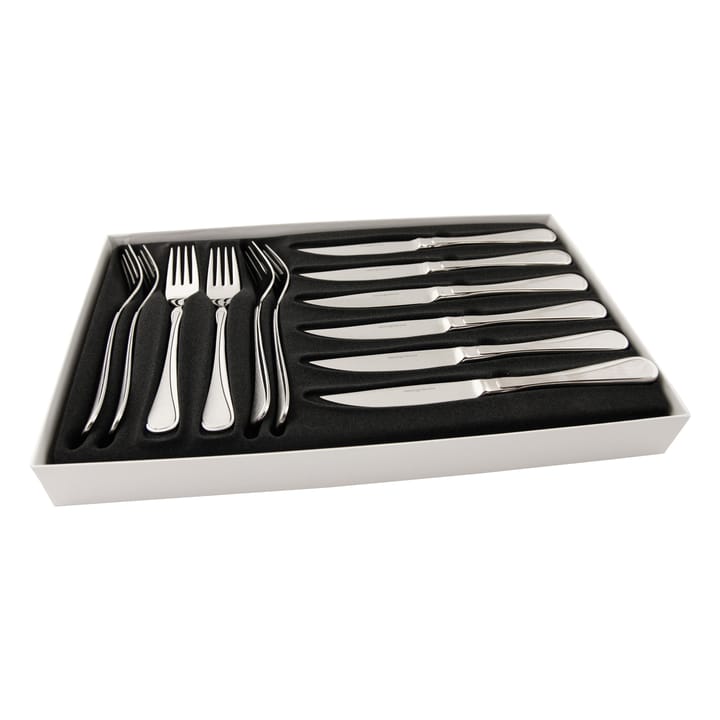 12 Cubiertos de carne Carina, acero inoxidable Hardanger Bestikk