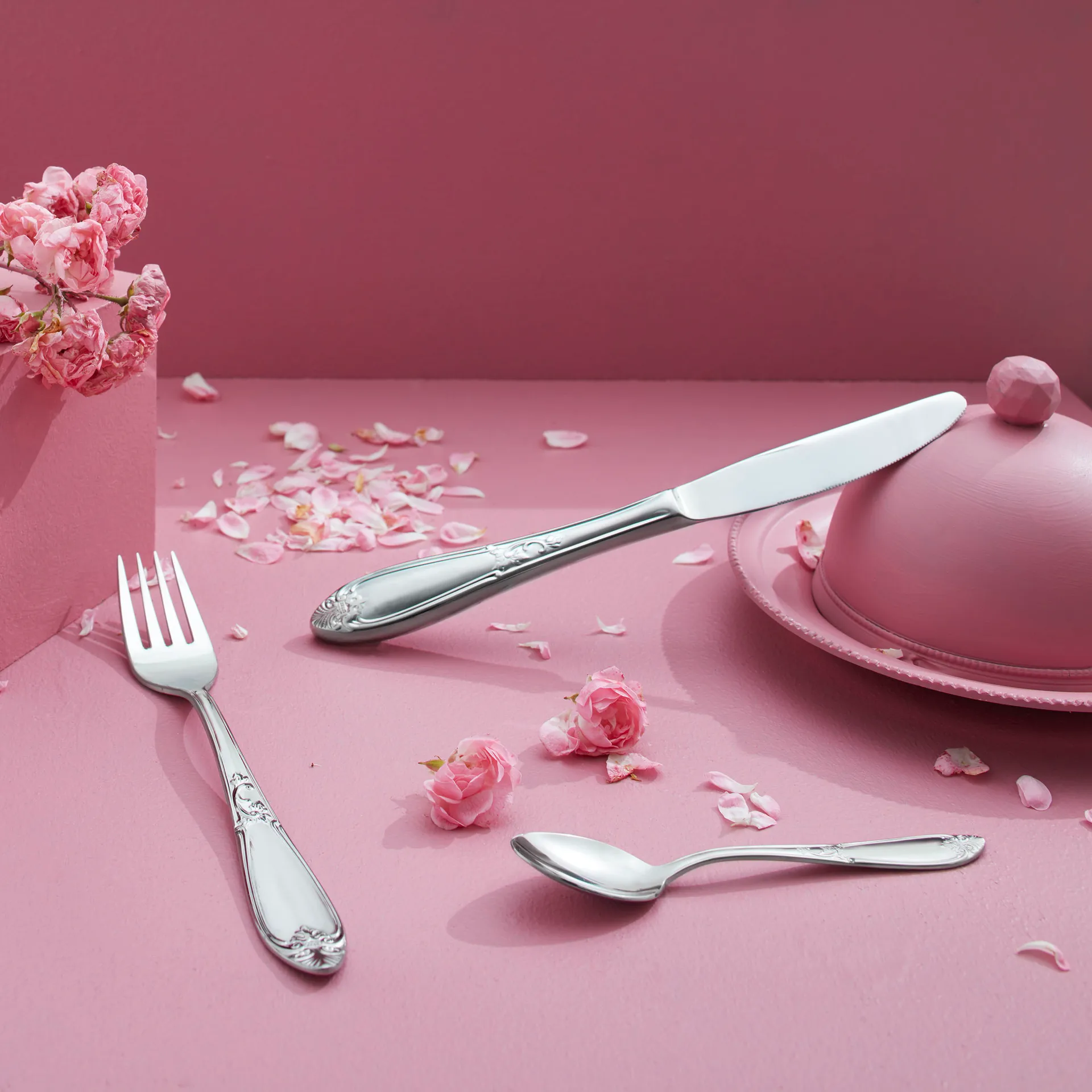 24 Cubiertos Nina, acero inoxidable Hardanger Bestikk